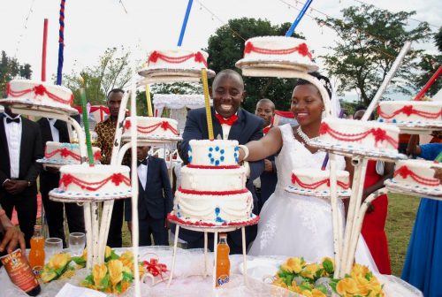 cutting the cake