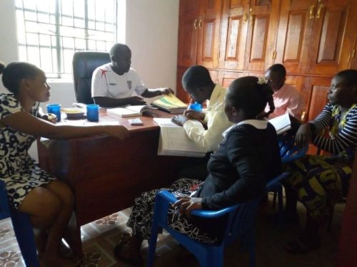 staff meeting in school office