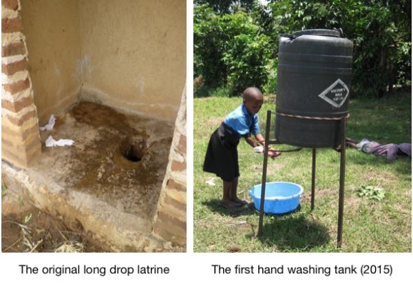 hand washing after using the latrine