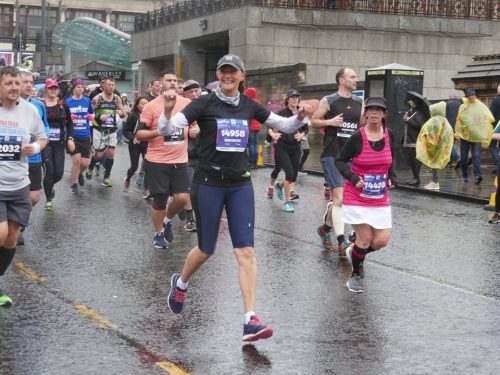 uphill runner going past