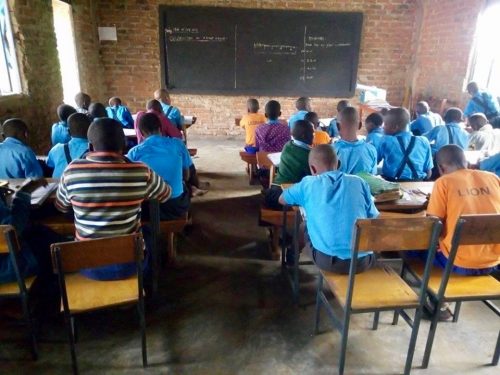 classroom with blackboard