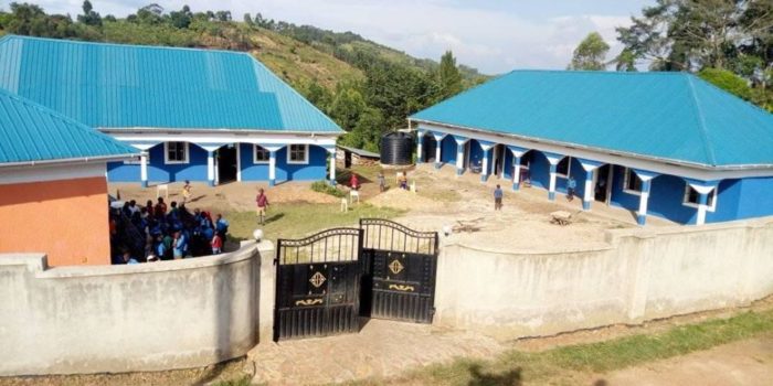 uphill school site with gate