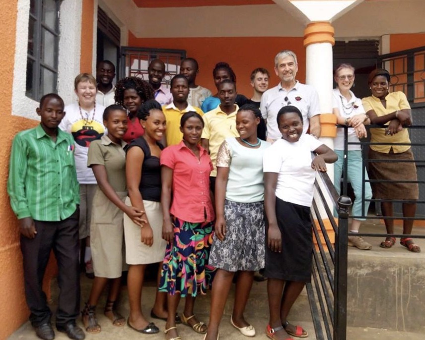 school staff and uphill trustees at uphill junior school in uganda