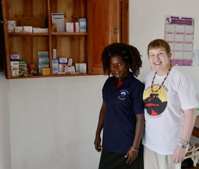 school nurse with uphill trustee at uphill junior school