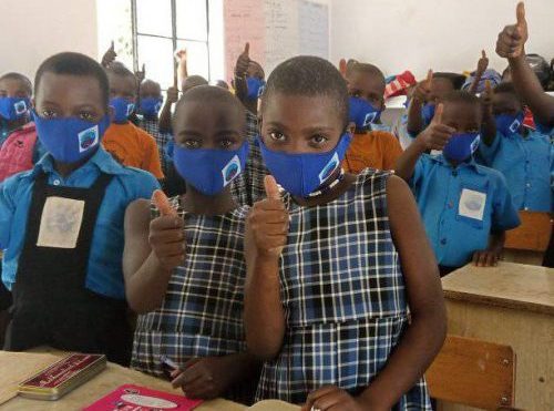 uphill junior school pupils in class during the COVID pandemic