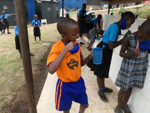 toothbrushing at Uphill Junior School in Uganda