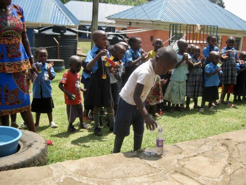 water play in the uphill kindergarten