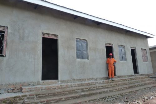 new steps at the back of the staff accommodation