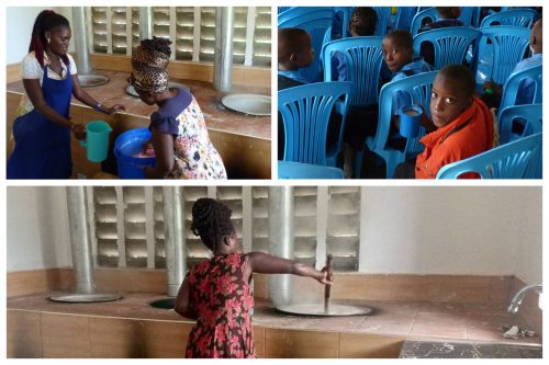 Uphill porridge club in new school kitchen