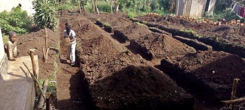 Digging the foundations by hand