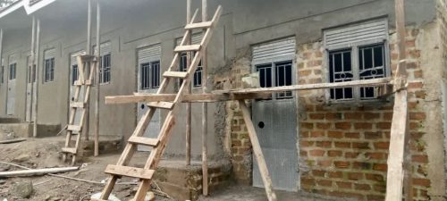 Plastering the new staff housing units