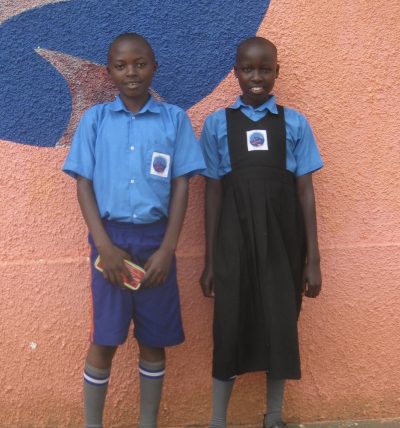Uphill supported children in the school uniform