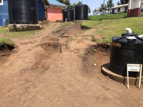 footpath erosion from rain water at a Ugandan school