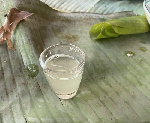 Freshly made banana juice