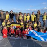 The group of Newport Brownies and Rainbows who did a sponsored walk across the Tay Bridge for The Uphill Trust