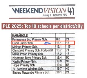 PLE 2025 top 10 schools in kabarole district